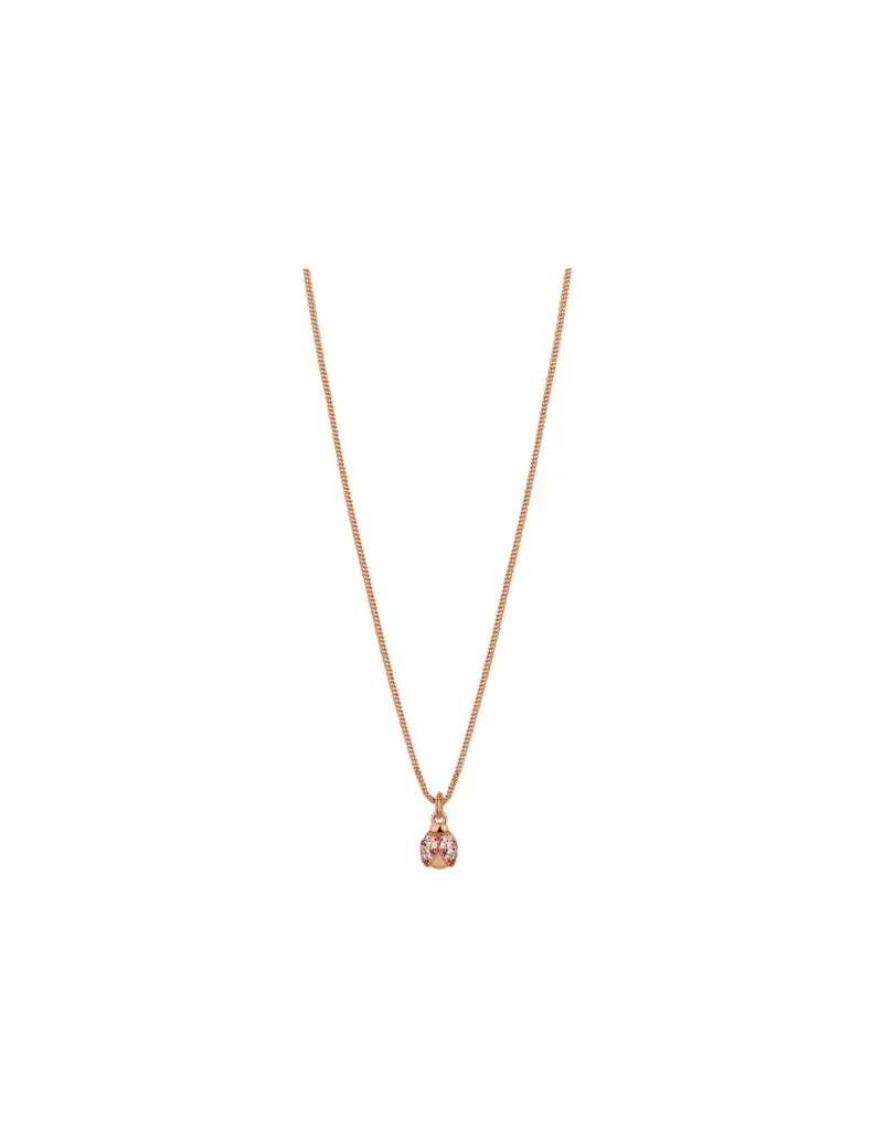 Collana corta ROSATO in argento 925 placcato oro rosa e cubic zirconia RZAL022 Coccinella
