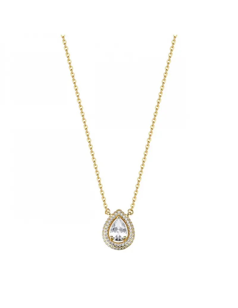 Collana girocollo ROSATO Anna in argento 925 dorato RZAN02 con cristalli e pendente goccia