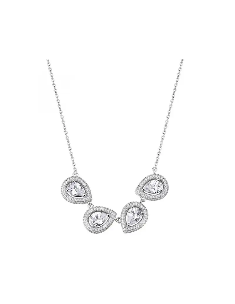 Collana girocollo ROSATO Anna in argento 925 RZAN03 con cristalli e centrali a forma di goccia