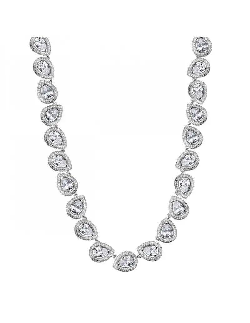 Collana girocollo ROSATO Anna in argento 925 RZAN05 con cristalli a forma di goccia