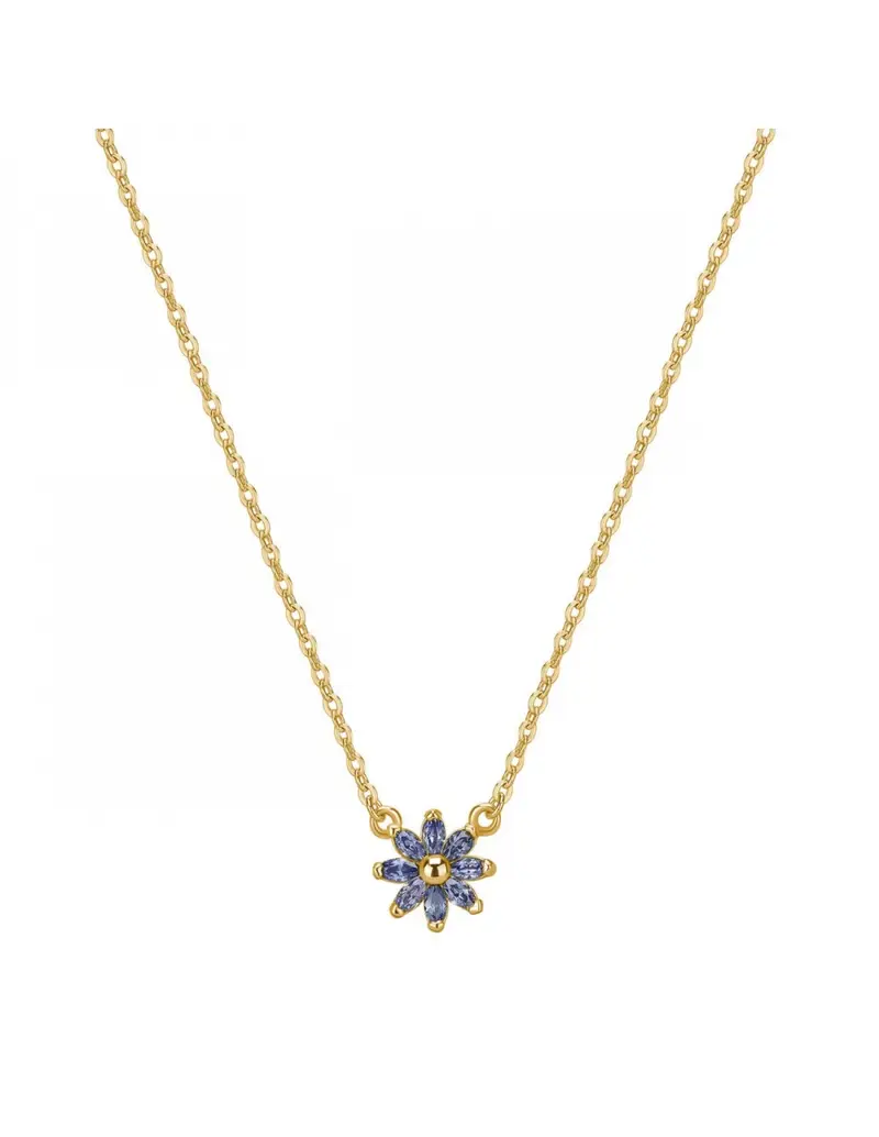 Collana ROSATO Gaia in argento 925 dorato RZGA63 con fiore colorato