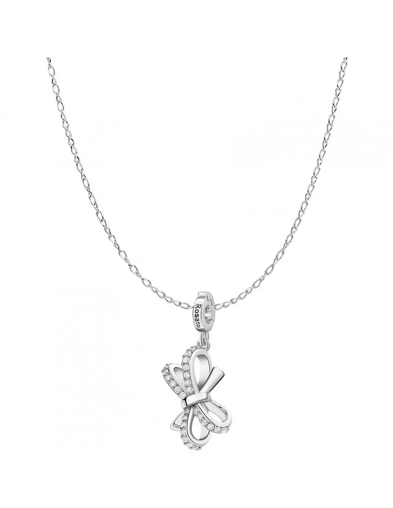 Collana ROSATO Storie in argento 925 con pendente fiocco RZ243R -Edizione limitata per la Festa della Mamma