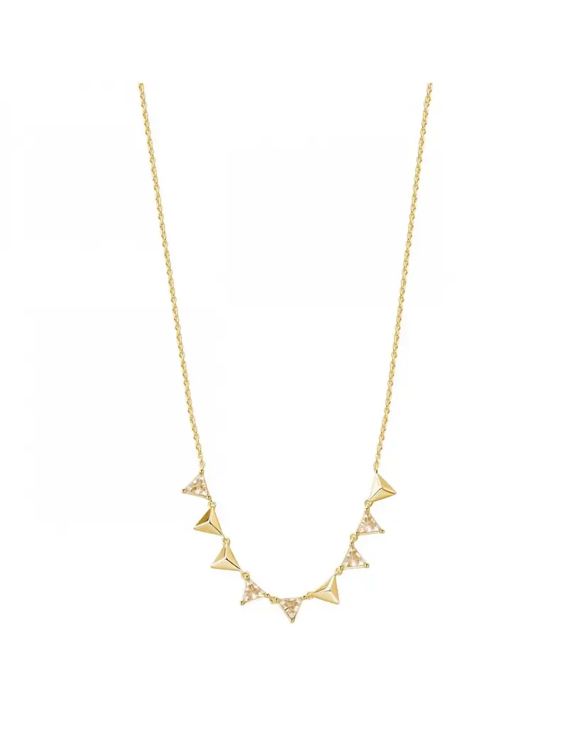 Collana Rosato Vittoria in argento 925 placcato oro giallo con cristalli champagne pendenti RZVT02