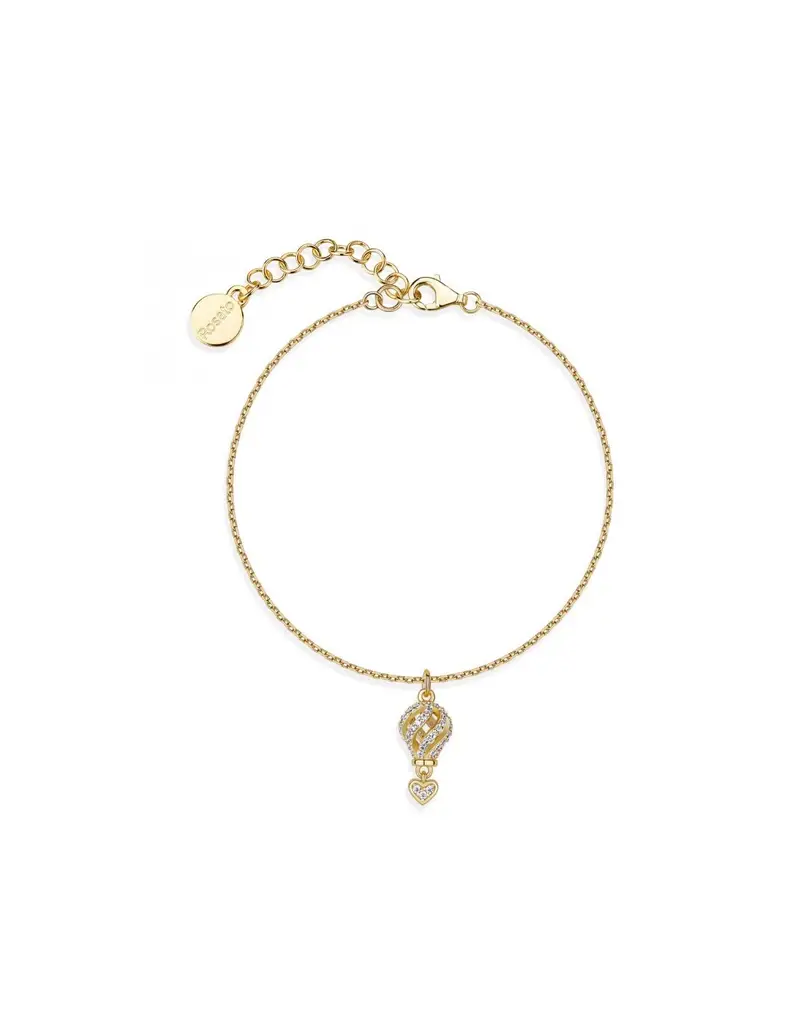 Bracciale ROSATO Aria in argento 925 dorato RZAR24 con cristalli e pendente mongolfiera
