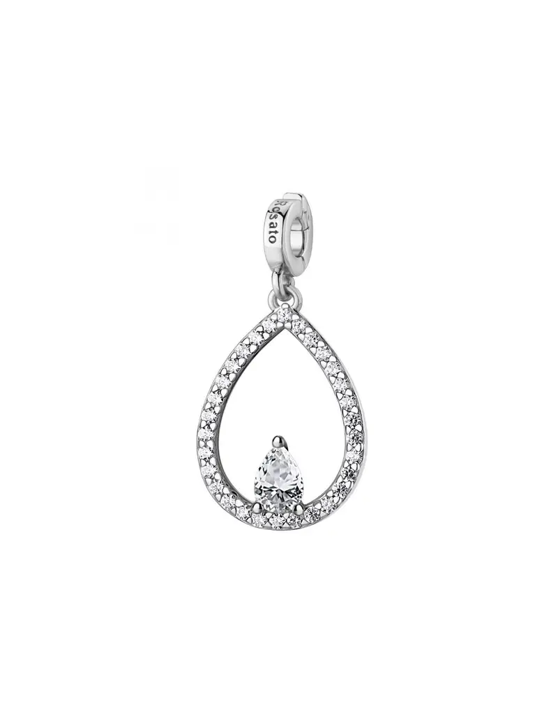 Charm ROSATO Storie in argento 925 RZ258R con cristalli GOCCIA/PUREZZA