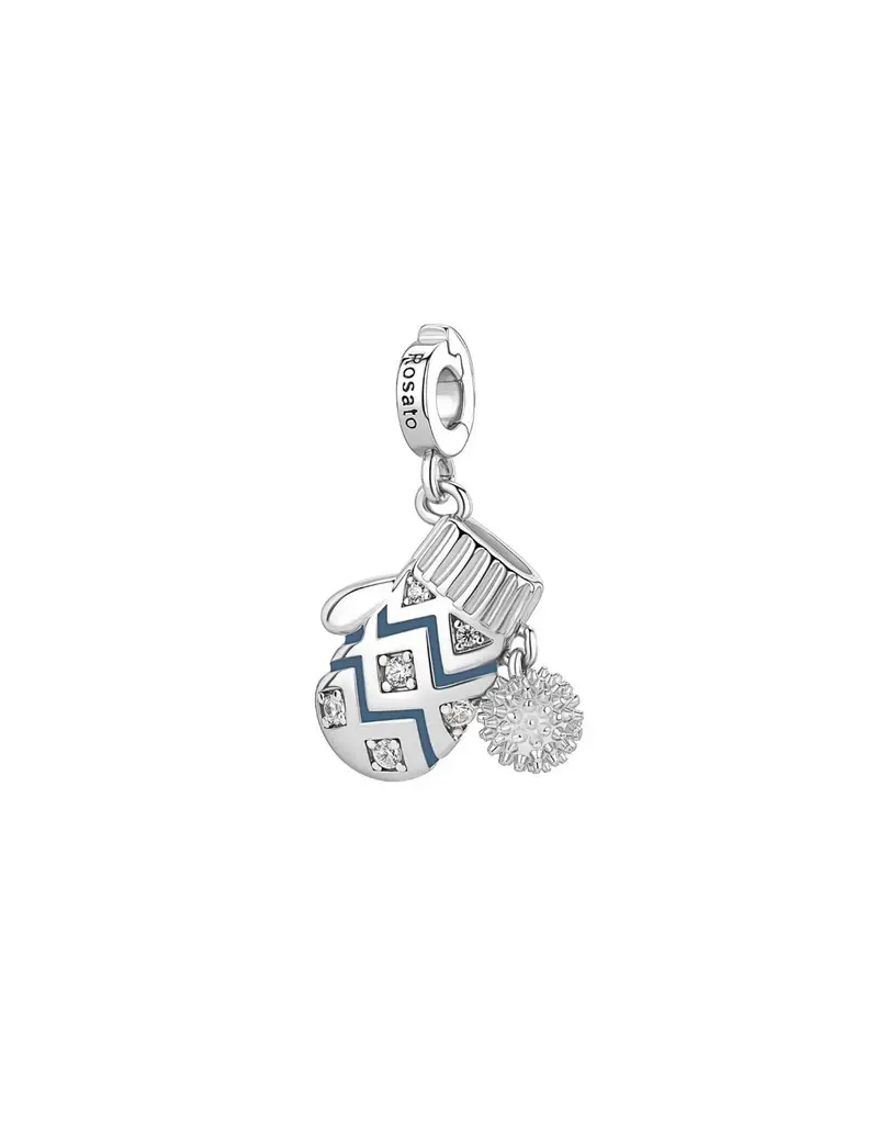 Charm ROSATO Storie in argento 925 RZ260R con smalti e cristalli GUANTO