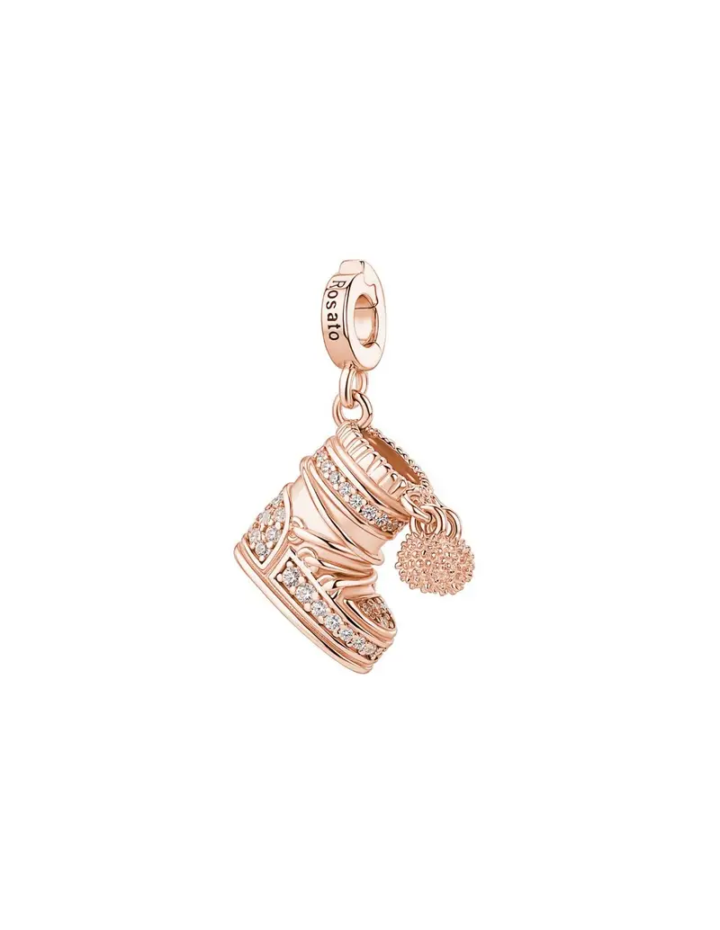 Charm ROSATO Storie in argento rosato 925 RZ259 con cristalli SCARPONE DA SCI
