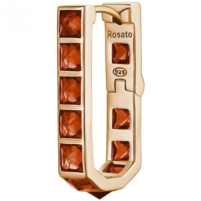 Mono Orecchino Donna Gioiello Rosato Cubica - Argento