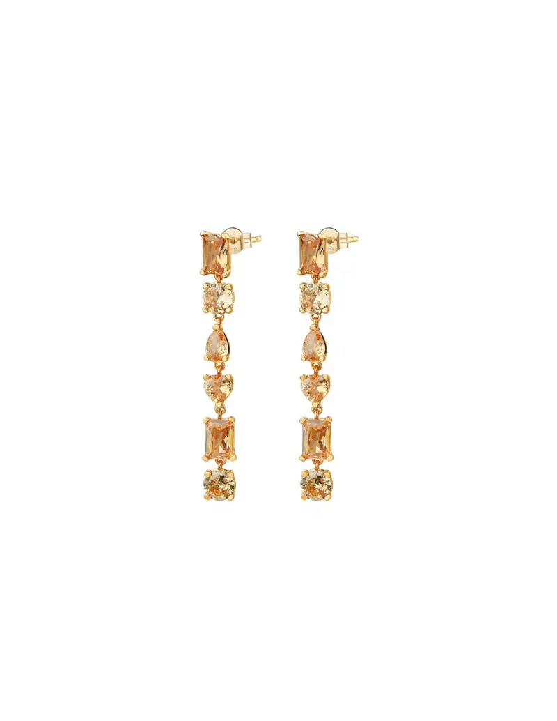 Orecchini ROSATO in argento 925 placcato oro e cubic zirconia champagne RZGE23