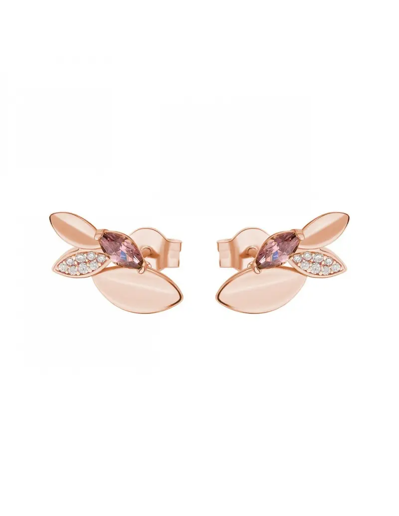 Orecchini ROSATO in argento 925 RZGA51 con cristalli bianchi e rodolite