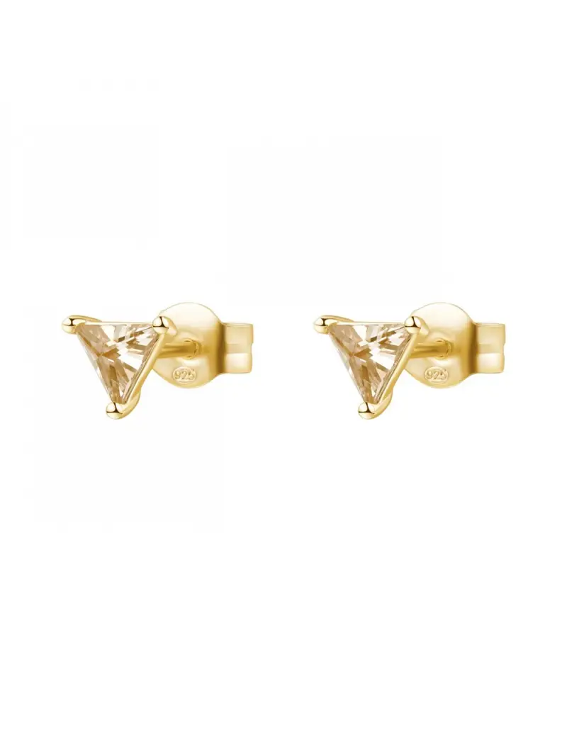 Orecchini Rosato Vittoria in argento 925 placcato oro giallo con cristalli champagne RZVT22