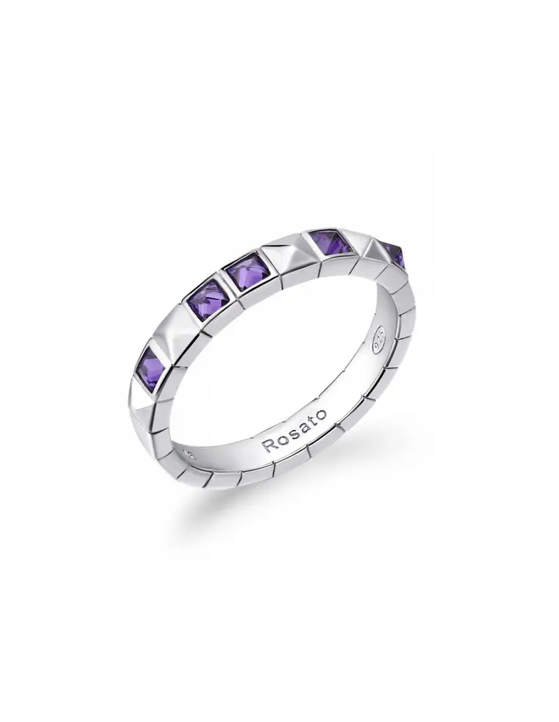 Saldi Anello ROSATO Cubica fedina in Argento 925 - RZCU92B Mis. 14 Silver
