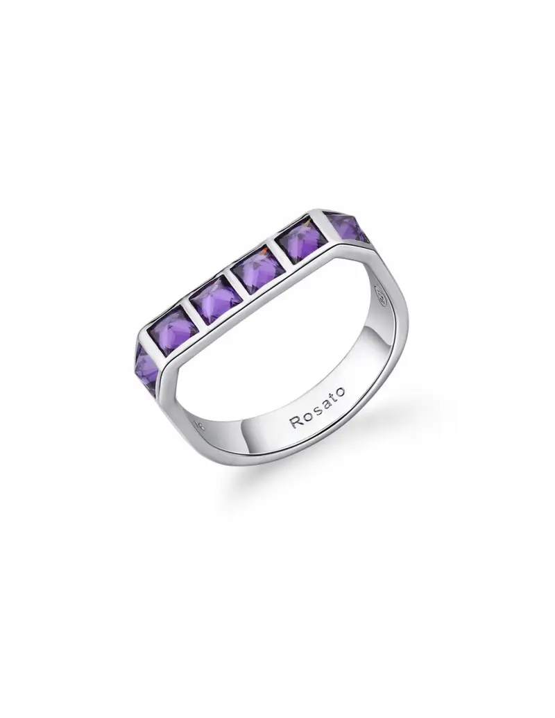 Saldi Anello ROSATO Cubica in Argento 925 - RZCU95D Mis. 18 Silver