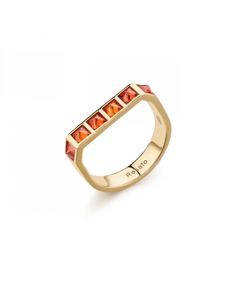 Saldi Anello ROSATO Cubica in Argento 925 - RZCU97D Mis. 18 Gold