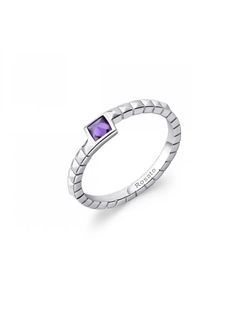 Saldi Anello ROSATO Cubica in Argento 925 - RZCU98D Mis. 18 Silver