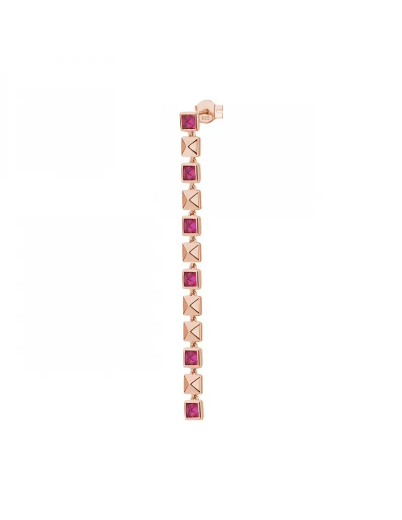 Saldi Mono Orecchino ROSATO Cubica in argento 925 - RZCU81 Rose Gold