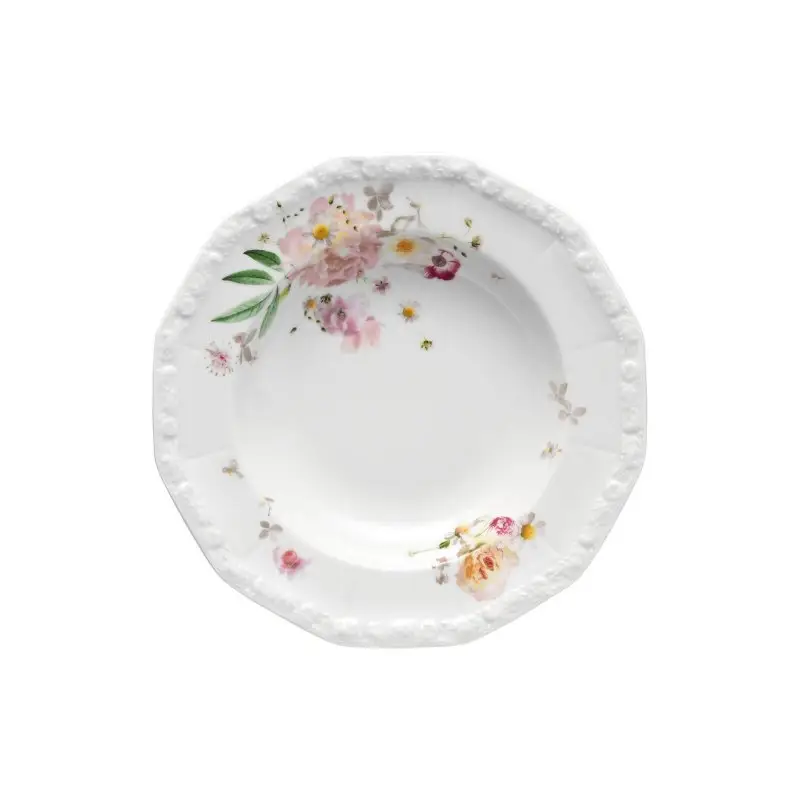 Porcellana Rosenthal-Piatto Fondo 23 Cm-Maria Pink Rose