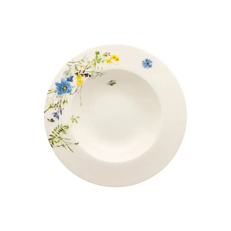 Porcellana Rosenthal-Piatto Fondo Con Falda 23 Cm-Brillance Bone China Fleurs Des Alpes