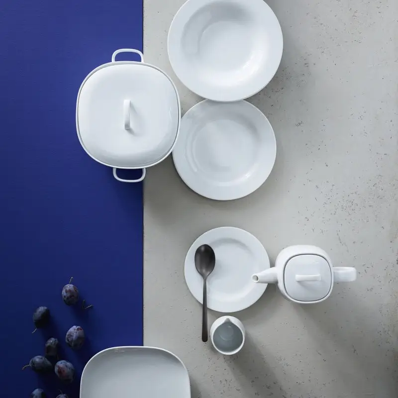 Porcellana Rosenthal-Piatto Piano Con Falda 22 Cm-Moon Weiss miniatura 2