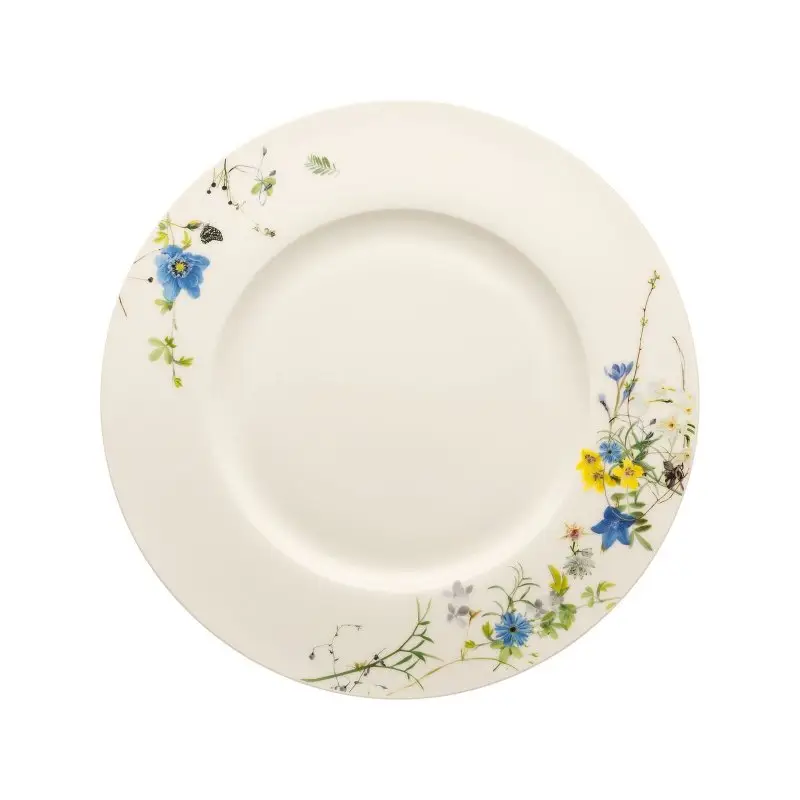 Porcellana Rosenthal-Piatto Piano Con Falda 28 Cm-Brillance Bone China Fleurs Des Alpes