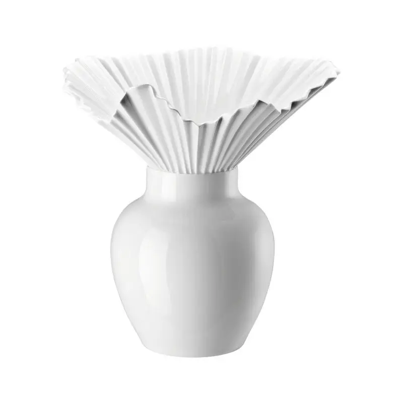Porcellana Rosenthal-Vaso 27 Cm-Falda Weiss