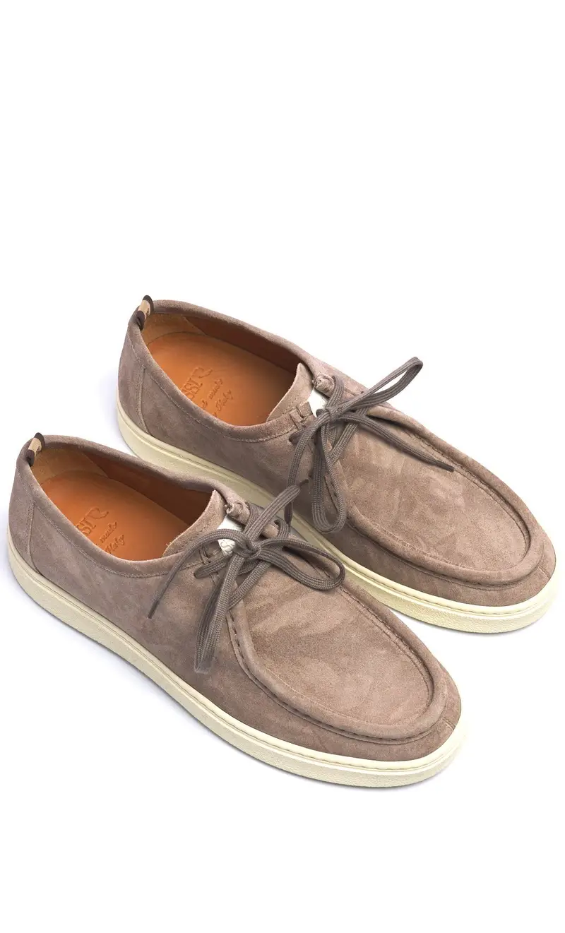 Sneaker rossi in camoscio, colore fango miniatura 2