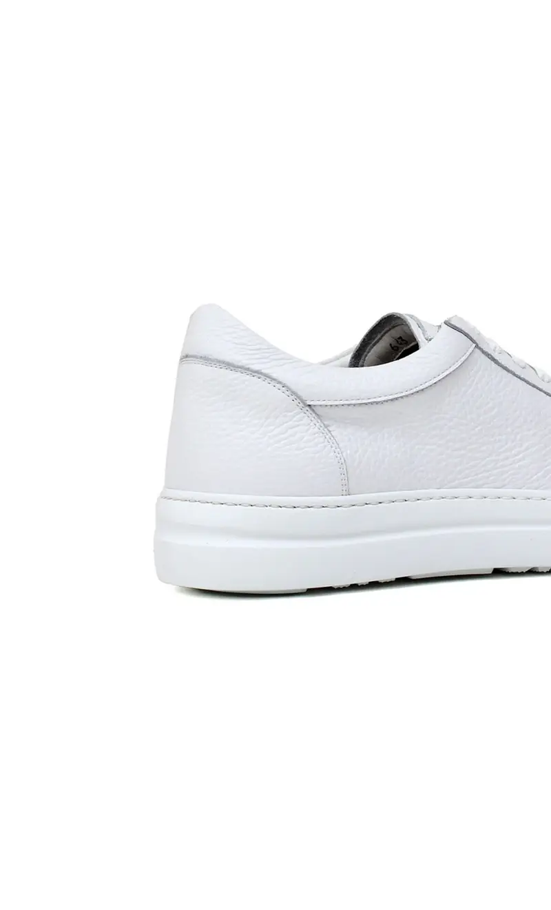 Sneaker rossi in pelle leggera martellata, colore bianco miniatura 2