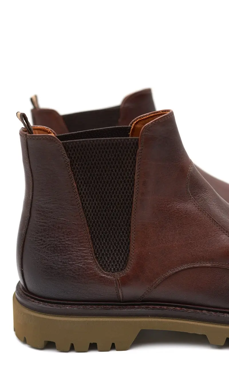 Stivaletto chelsea rossi in pelle liscia, colore moro miniatura 2