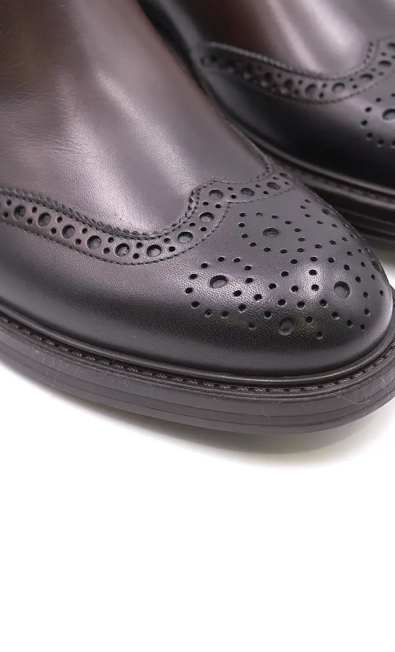 Stivaletto chelsea rossi in pelle testa di moro, colore moro miniatura 2