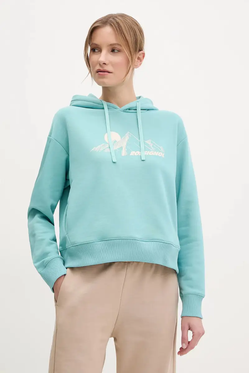 felpa Waterfall donna colore turchese con cappuccio RLNWS02