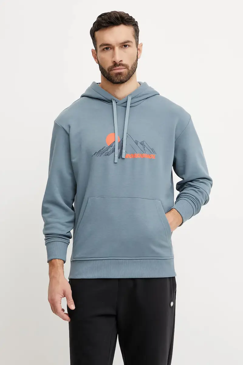 felpa Waterfall uomo colore blu con cappuccio RLNMS10