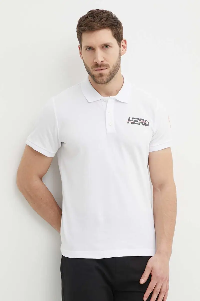 polo in cotone HERO colore bianco RLMMY05