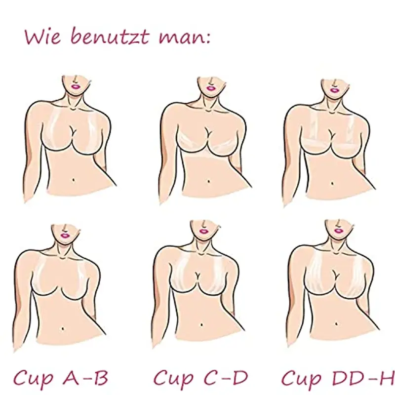 ROSVAY Nastro Adesivo per Reggiseno Nastro Seno Push Up Invisibile Boob Tape Sollevamento Impermeabile Traspirante per Coppa A-E, 5cm x 5M (IT, Testo, Taglia Unica, Regular, Regular, Trasparente) miniatura 3