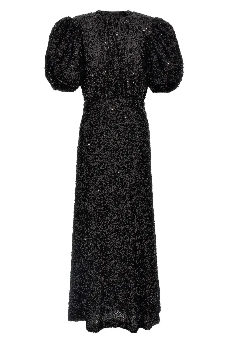 Abito Midi Paillettes Nero