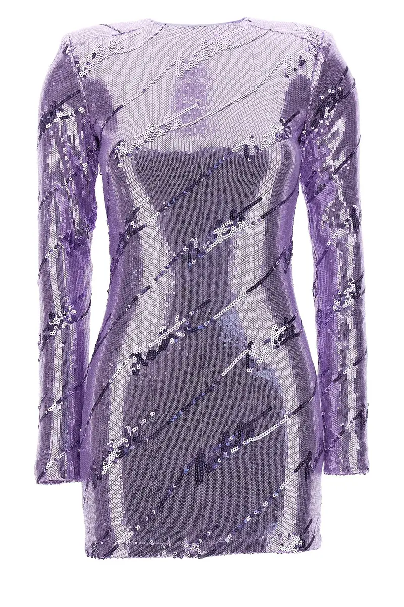 Abito Mini Paillettes Viola