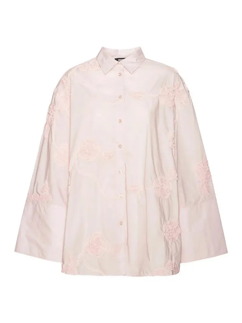 Camicia Flower Oversize Orchid Argento