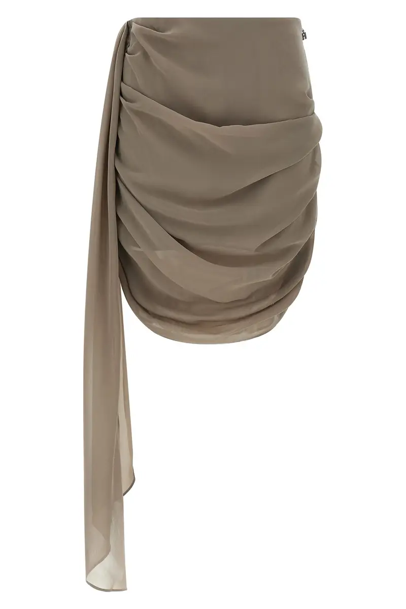 Gonna Mini Chiffon Draped Beige