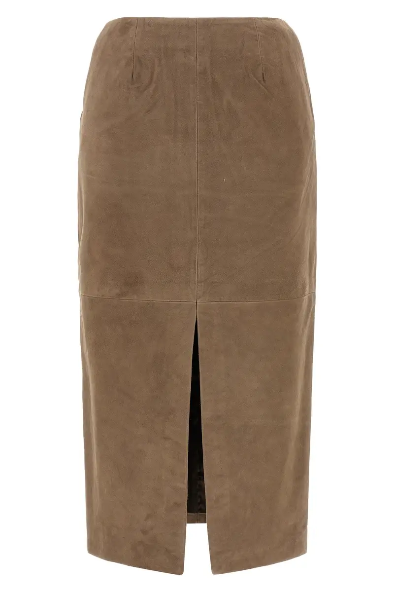 Rotate Birger Christensen Gonna midi suede beige