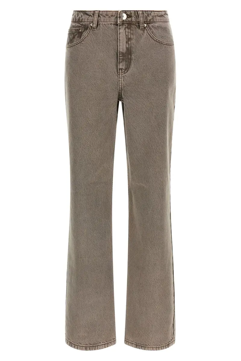 Jeans Gamba Dritta Marrone