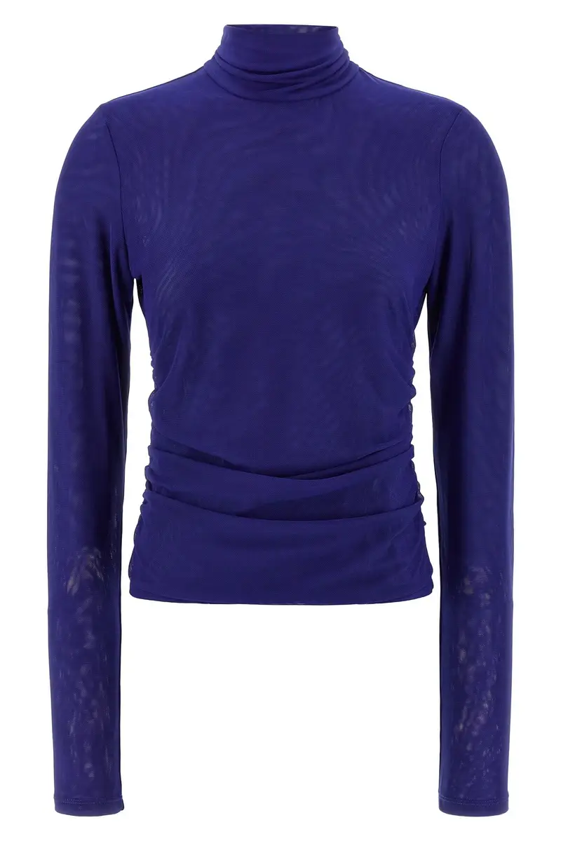 Maglia 'Mesh Rouched' Blu