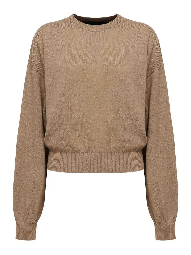 Maglione Con Logo Lettering Beige