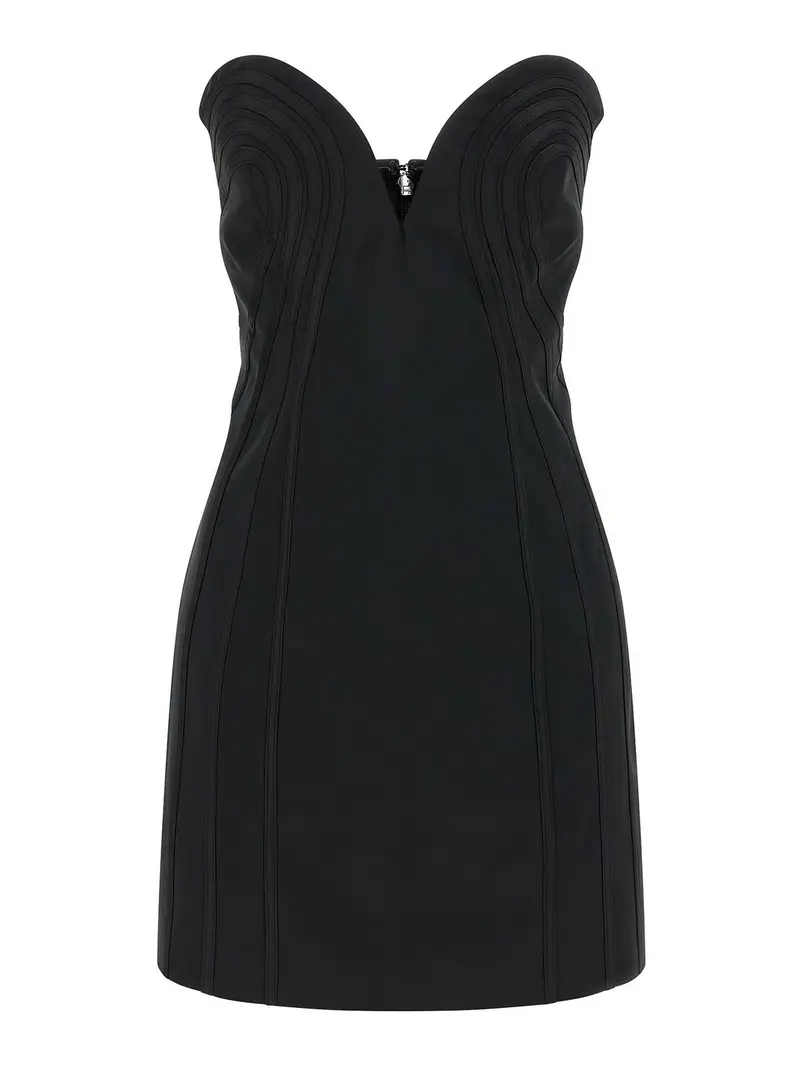 Mini abito di raso Nero