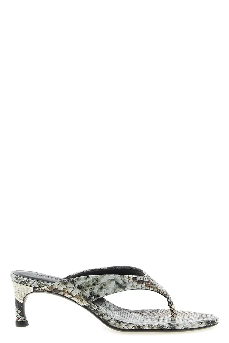 Mule Pelle Serpente Grigio