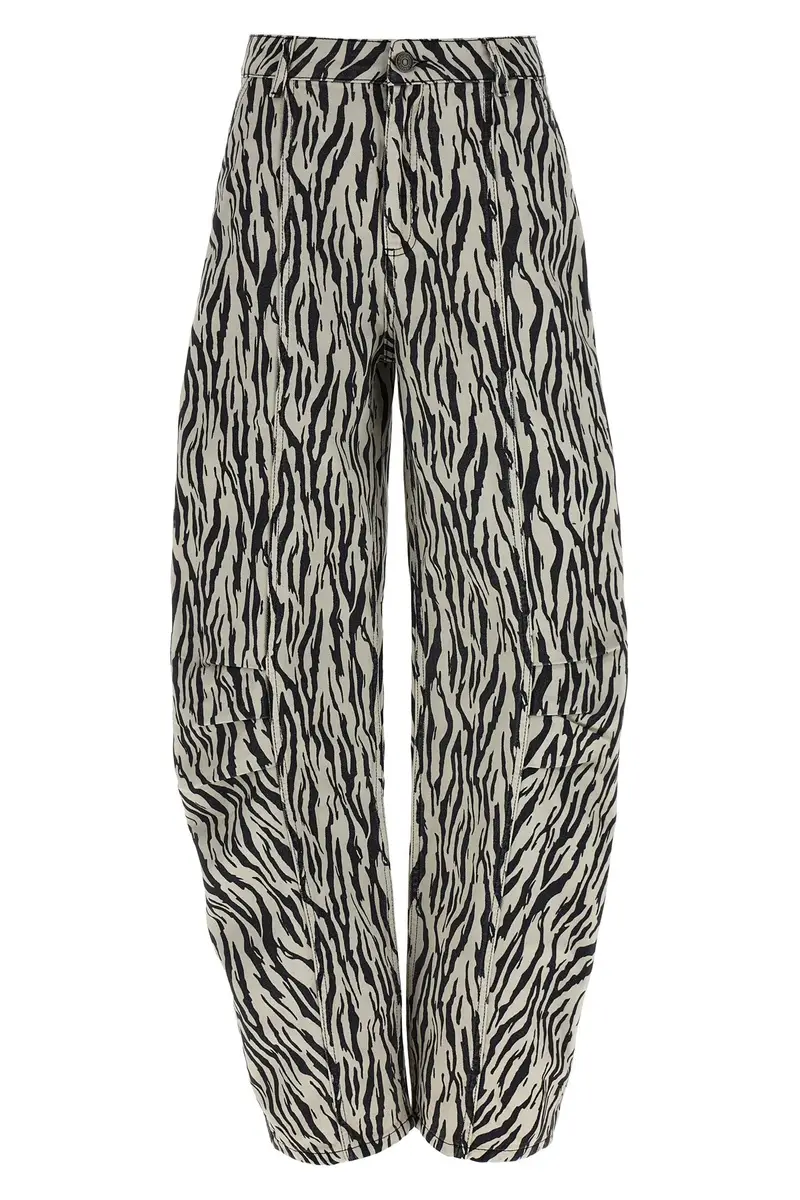 Pantalone 'Printed Twill Cargo' Bianco