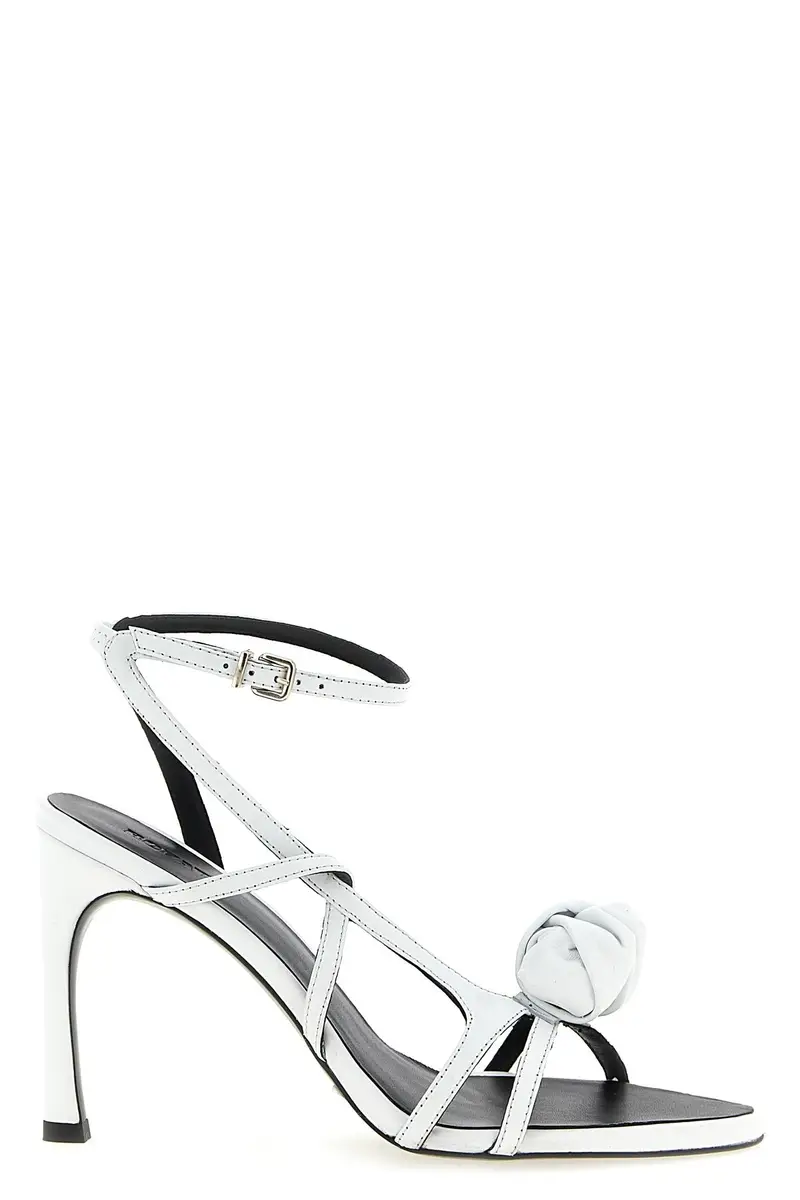 Sandalo Leather Knot Bianco