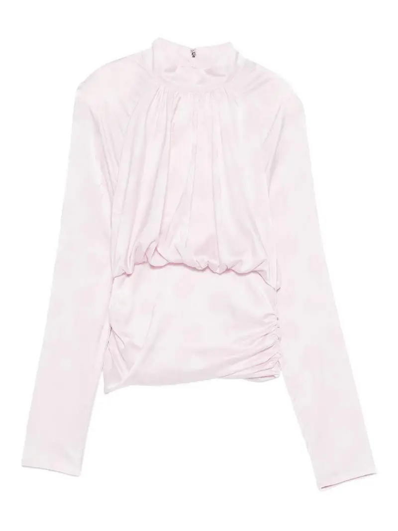 Top rosa cipria con stampa floreale all-over Color Carne E Neutri