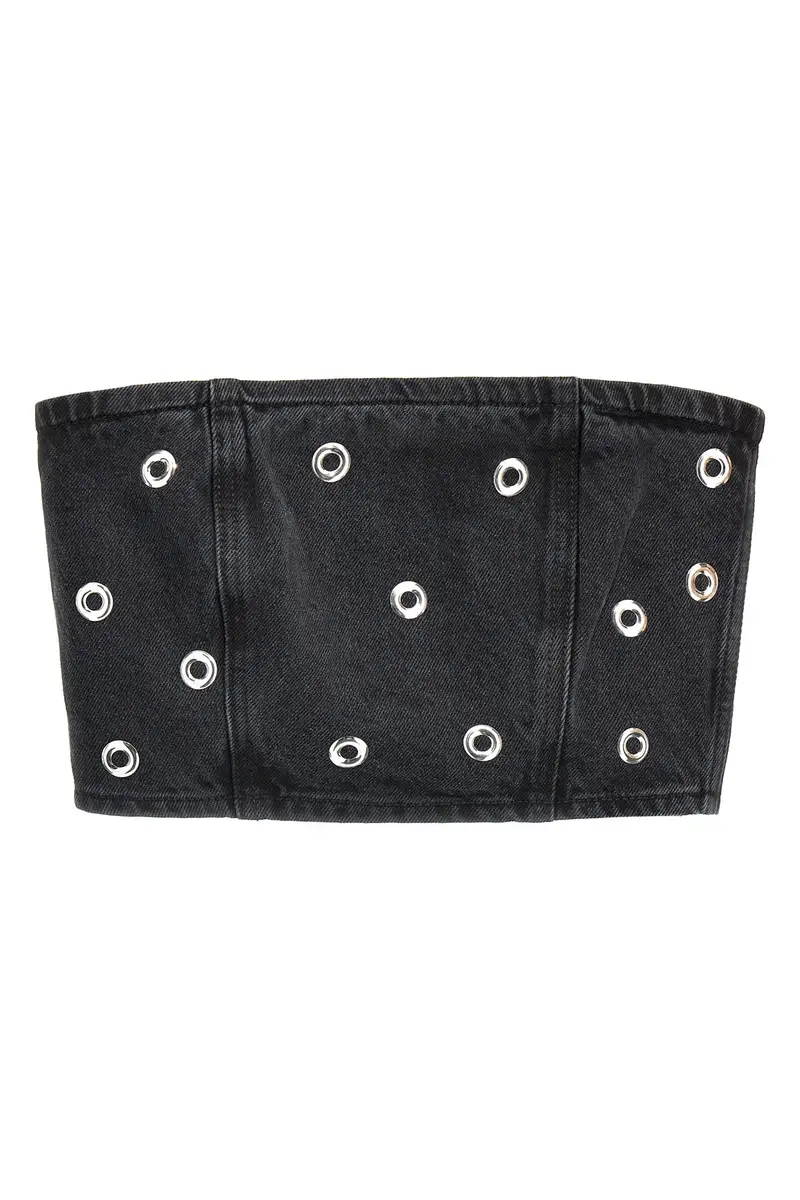 Top Studded Denim Nero