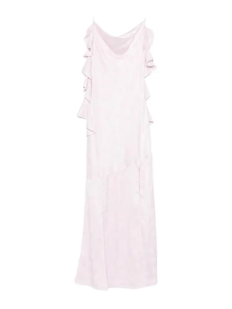 Vestito lungo rosa con drappeggio Color Carne E Neutri