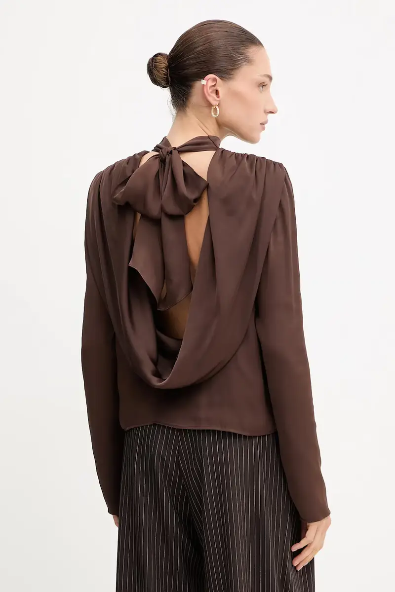 camicetta donna colore marrone 1146432910 miniatura 3