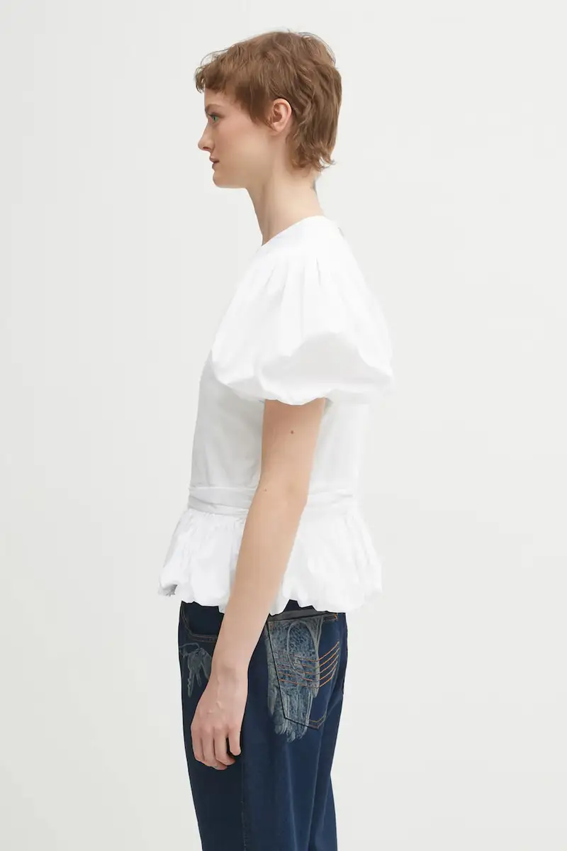 camicetta in cotone Bianco miniatura 2